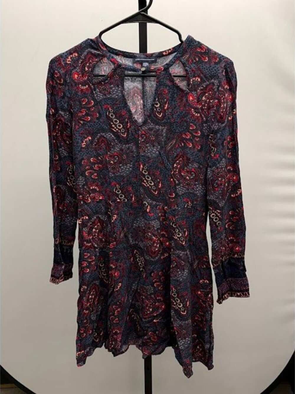 American Eagle Long Sleeve Paisley Mini Dress